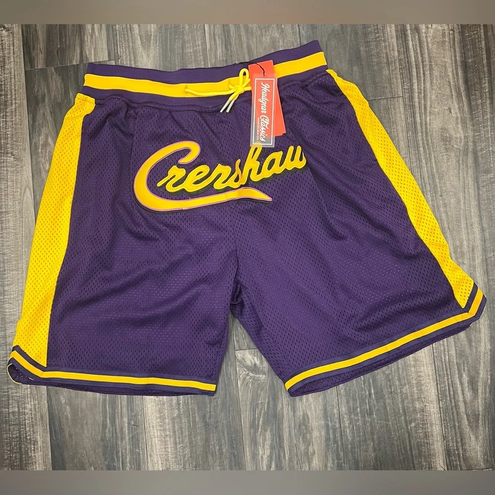 Purple and Yellow Athletic Crenshaw Basketball Shorts